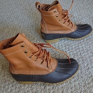 L.L. Bean Brown and Black Duck Boots size 7